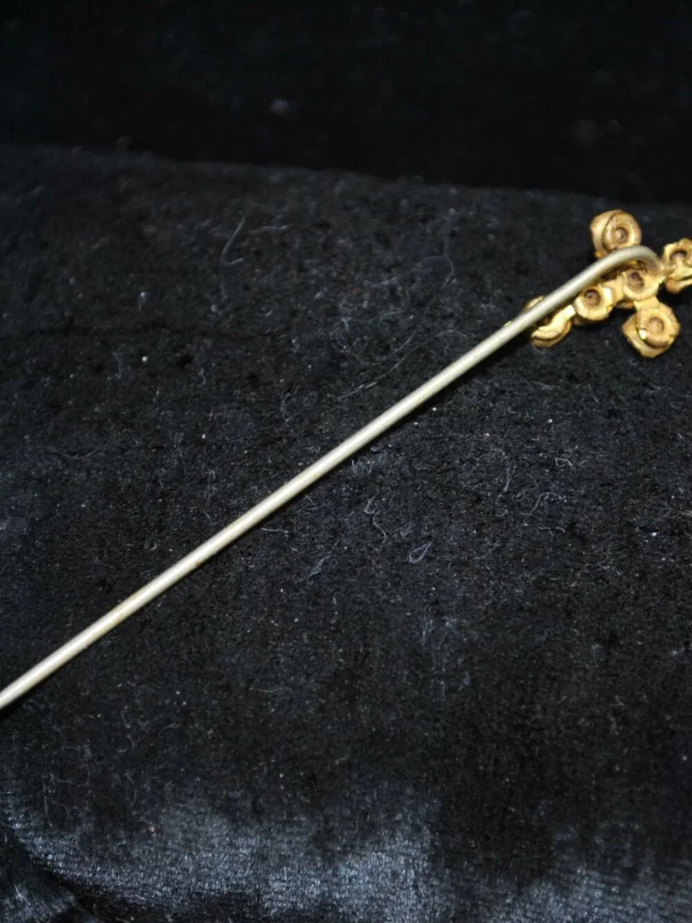 Antique Red Paste Glass Cross Stick / Tie Pin